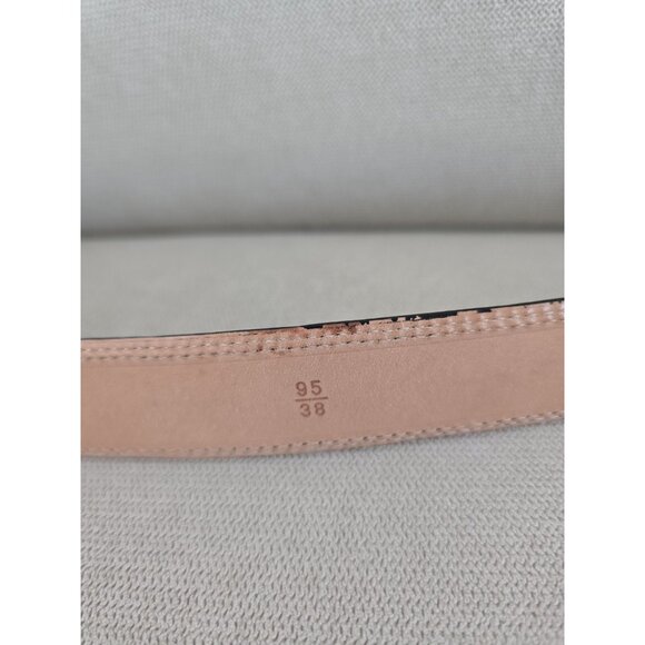 Martin Dingman Black Lizard Reptile Calfskin Italian Leather 01735 Mens Belt 38 - Picture 5 of 7